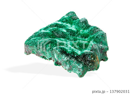 Natural malachite stone with distinctive green copper ore patterns displaying geological mineral Natural malachite stone with distinctive green copper ore patterns displaying geological mineral 137902031