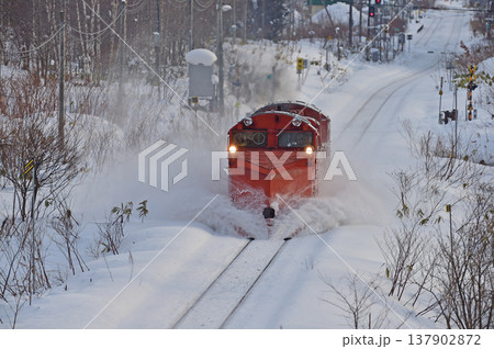 宗谷本線　北比布－蘭留　JR北海道　DE15-2525（旭川）　常時排雪列車　ラッセル　常排 137902872