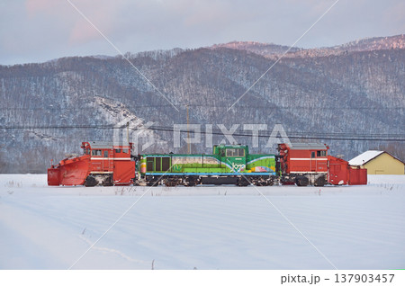 石北本線　伊香牛－愛別　JR北海道　DE15-1534（旭川）　常時排雪列車　ラッセル　常排 137903457