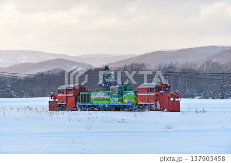 石北本線　伊香牛－愛別　JR北海道　DE15-1534（旭川）　常時排雪列車　ラッセル　常排 137903458