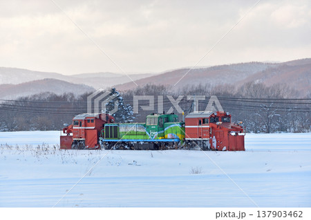 石北本線　伊香牛－愛別　JR北海道　DE15-1534（旭川）　常時排雪列車　ラッセル　常排 137903462