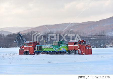 石北本線　伊香牛－愛別　JR北海道　DE15-1534（旭川）　常時排雪列車　ラッセル　常排 137903470