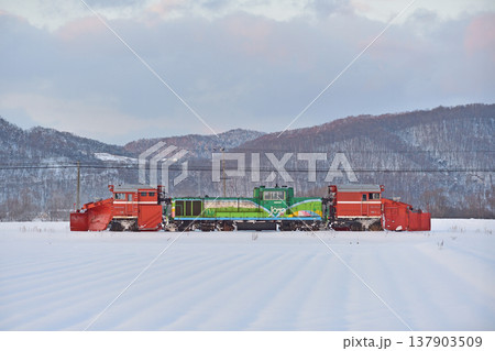 石北本線　伊香牛－愛別　JR北海道　DE15-1534（旭川）　常時排雪列車　ラッセル　常排 137903509