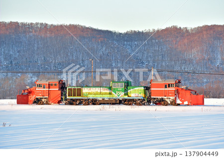 石北本線　愛別－中愛別　JR北海道　DE15-1534（旭川）　常時排雪列車　ラッセル　常排 137904449