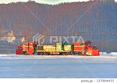 石北本線　愛別－中愛別　JR北海道　DE15-1534（旭川）　常時排雪列車　ラッセル　常排 137904455
