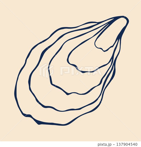 A whimsical vector illustration of a seashell, designed in a doodle style. A whimsical vector illustration of a seashell, designed in a doodle style. 137904540