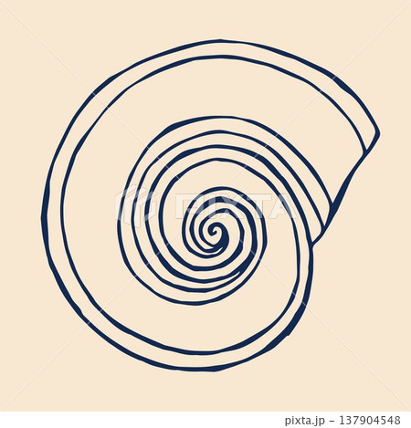 A whimsical vector illustration of a seashell, designed in a doodle style. A whimsical vector illustration of a seashell, designed in a doodle style. 137904548