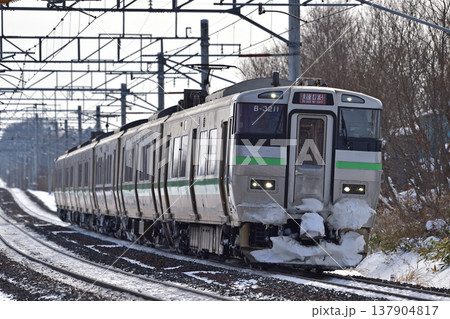 千歳線 島松-北広島 JR北海道 733系 B-3211編成(札幌) エアポート 千歳線 島松-北広島 JR北海道 733系 B-3211編成(札幌) エアポート 137904817