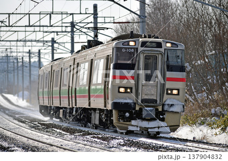 千歳線　島松－北広島　JR北海道　731系　G-108編成（札幌） 137904832