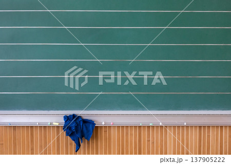 close up of an empty school chalkboard 137905222