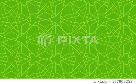 Green islamic geometric seamless pattern, background in duotone pistachio color Green islamic geometric seamless pattern, background in duotone pistachio color 137905252