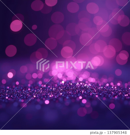 A close-up view of shimmering purple and pink bokeh lights. The background features a soft, blurred texture with sparkling glitter. A close-up view of shimmering purple and pink bokeh lights. The background features a soft, blurred texture with sparkling glitter. 137905348