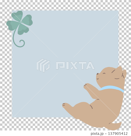 Puppy and clover frame material Puppy and clover frame material 137905412
