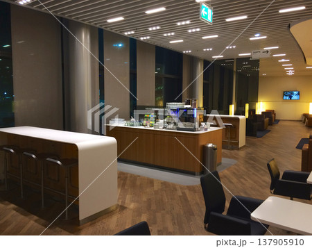 Frankfurt, Germany, 02 September 2017: Empty frequent flyer lounge in the evening 137905910
