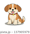 Cute puppy with tongue out, adorable dog cartoon illustration 137905979