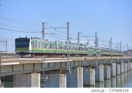 東海道本線 茅ヶ崎-平塚 JR東日本 E233系3000番台 E-16編成(国府津) 東海道本線 茅ヶ崎-平塚 JR東日本 E233系3000番台 E-16編成(国府津) 137906188