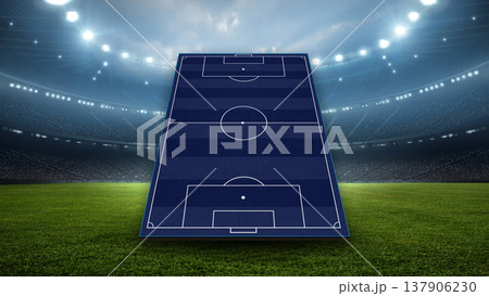 Customizable soccer lineup planner, build your ultimate team,3d rendering. 137906230