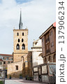 Impressive tower with needle, Church of Santa Maria del Azogue, Benavente, Spain 137906234