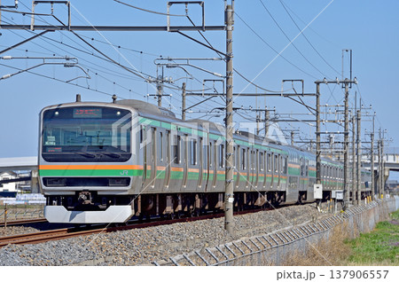 東北本線 栗橋ー東鷲宮 JR東日本 E231系1000番台 K-16編成(国府津) 東北本線 栗橋ー東鷲宮 JR東日本 E231系1000番台 K-16編成(国府津) 137906557