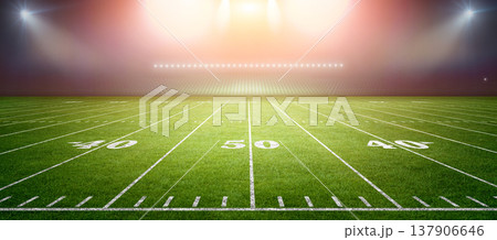 American Football Stadium at night. 137906646