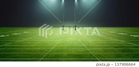 American Football Stadium Goalpost,3d rendering. American Football Stadium Goalpost,3d rendering. 137906664