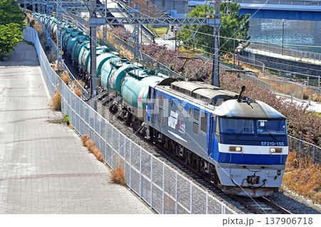 東海道本線　桜木町－東高島　JR貨物　EF210-155（新鶴見） 137906718