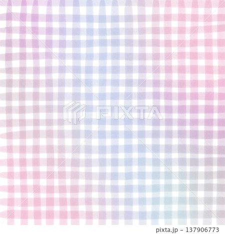 Pink Purple Gradient Plaid Gingham Madras Check Hand Drawn Background Pattern Overlay 137906773