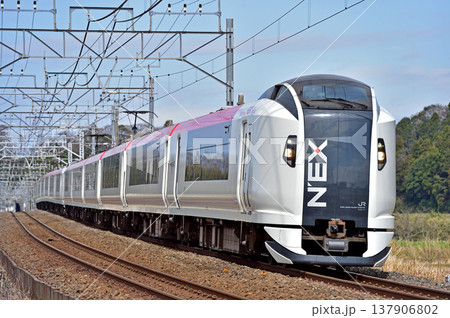 総武本線　佐倉－物井　JR東日本　E259系　Ne014編成（鎌倉）　成田エクスプレス　NEX 137906802