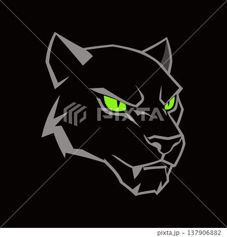 puma head mascot logo design vector 137906882