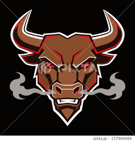 bull head mascot logo design vector 137906888
