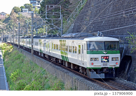 伊東線　網代－伊豆多賀　JR東日本　185系　A8編成（大宮）　踊り子 137906900