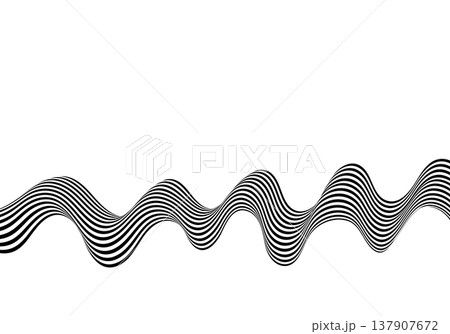 Geometric abstraction in op-art style using contrasting black and white curved stripes. 137907672