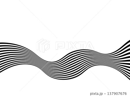 Graphic element with a smooth curve of black and white lines, perfect for creating logos or accents. Eps 10 137907676