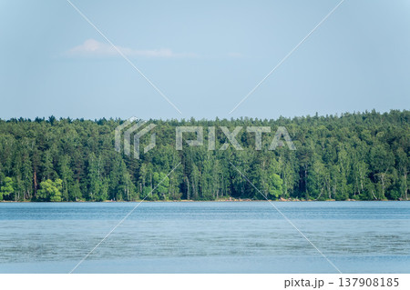 Blue lake with cloudy sky, natural background Blue lake with cloudy sky, natural background 137908185