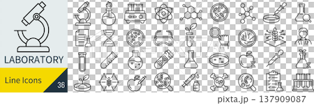 Icon set related to research institutes 137909087