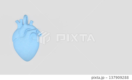 Blue Human Heart Anatomy Medical 3D Illustration 137909288