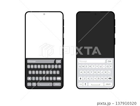 Phone keyboard mockup flat style stock illustration 137910320