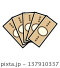 お金のシンプルなベクターアイコンイラスト素材（5枚） 137910337