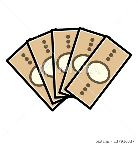 お金のシンプルなベクターアイコンイラスト素材（5枚） 137910337