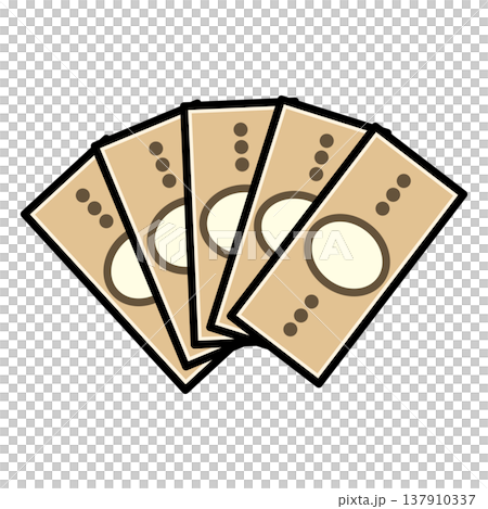 お金のシンプルなベクターアイコンイラスト素材（5枚） 137910337