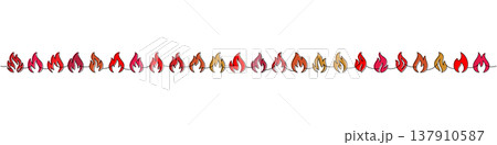 Seamless fires. Stylized flame border vector for modern design, posters, frames, invitations, and decor. Seamless fires. Stylized flame border vector for modern design, posters, frames, invitations, and decor. 137910587