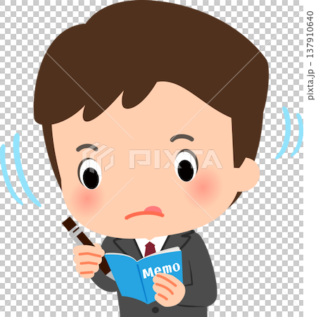 A young businessman nods and takes notes. A young businessman nods and takes notes. 137910640