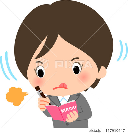 熱心にメモをとるビジネスウーマン 137910647
