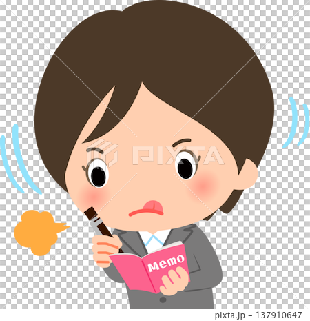 熱心にメモをとるビジネスウーマン 137910647