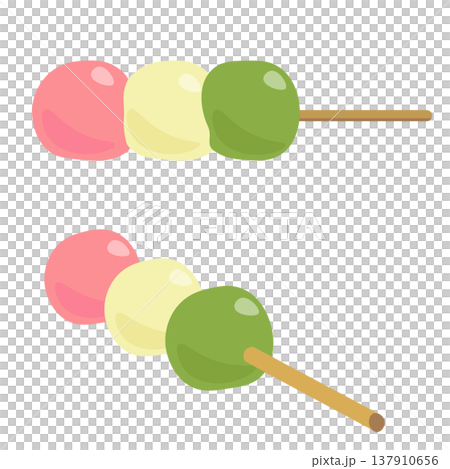 三色だんごのイラストセット 三色だんごのイラストセット 137910656