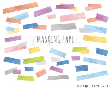 水彩風無地マスキングテープセット 137910721