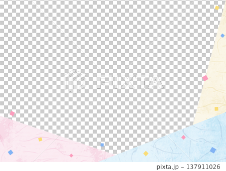 和紙風のフレーム、和風の背景素材、紙吹雪のデコレーション 和紙風のフレーム、和風の背景素材、紙吹雪のデコレーション 137911026