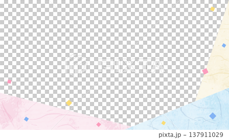 和紙風のフレーム、和風の背景素材、紙吹雪のデコレーション、16:9サイズ 和紙風のフレーム、和風の背景素材、紙吹雪のデコレーション、16:9サイズ 137911029