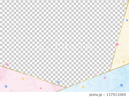 和紙風のフレーム、和風の背景素材、紙吹雪のデコレーション 和紙風のフレーム、和風の背景素材、紙吹雪のデコレーション 137911069