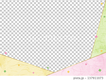 Japanese paper-style frame, Japanese-style background material, confetti decoration 137911073